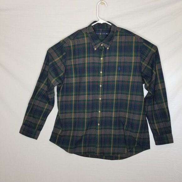 Ralph Lauren Other - RALPH LAUREN 100% Cotton Green & Blue long sleeve plaid Button Down Shirt XXL